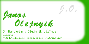 janos olejnyik business card